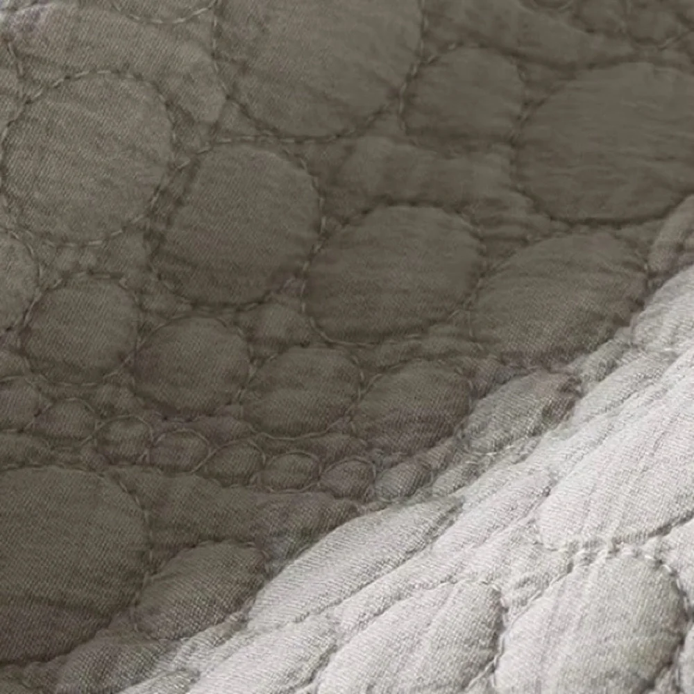 NEW West Elm Beige Stone Print Ultra Soft Queen King Bedding Bedspread Sham Set